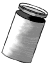 Cartoon of film canister with inside fitting lid.