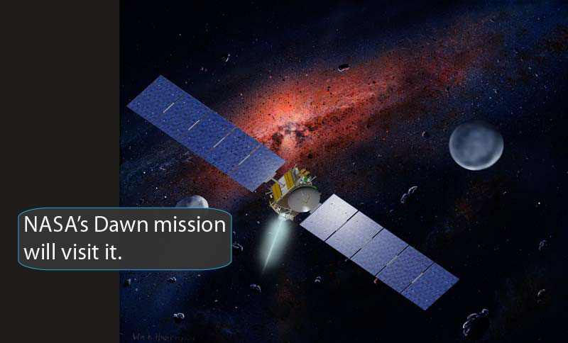 Artist rendering of Dawn spacecraft. 
