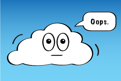 a cloud that says oops.