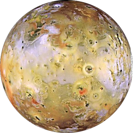 imagen de color falso de Io. Crédito: NASA/JPL