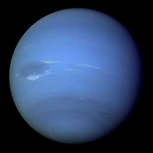 Imagen de Neptuno tomada por la nave espacial Voyager 2.