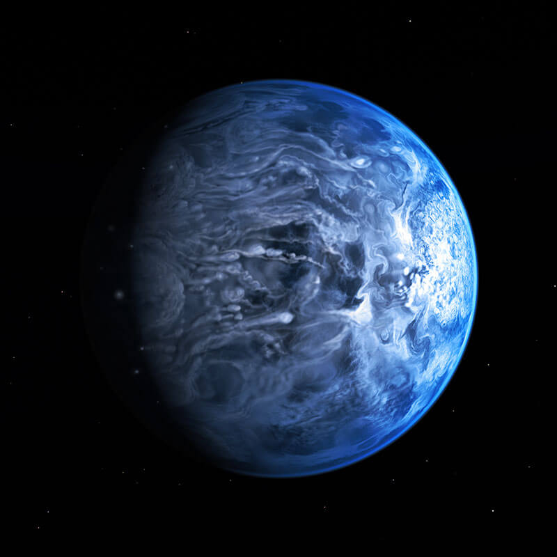 Drawing of the exoplanet HD 189733 b.