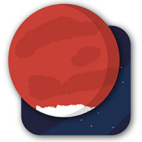Icon of the red planet, Mars.