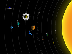 Drawing of the solar system.