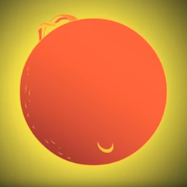 una ilustración del sol con una llamarada solar