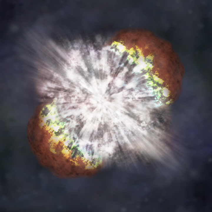una ilustración de una supernova explosiva