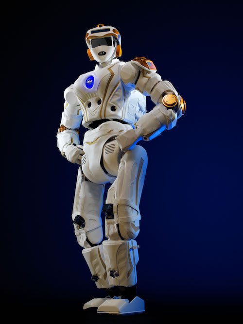 A photograph of the humanoid Valkyrie robot.