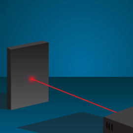an illustration of a red laser beam
