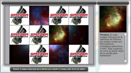 Captura de pantalla del juego Concentración infrarroja Spitzer.