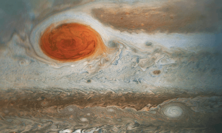 Jupiter's Great Red Spot as captured by NASA's Juno spacecraft.